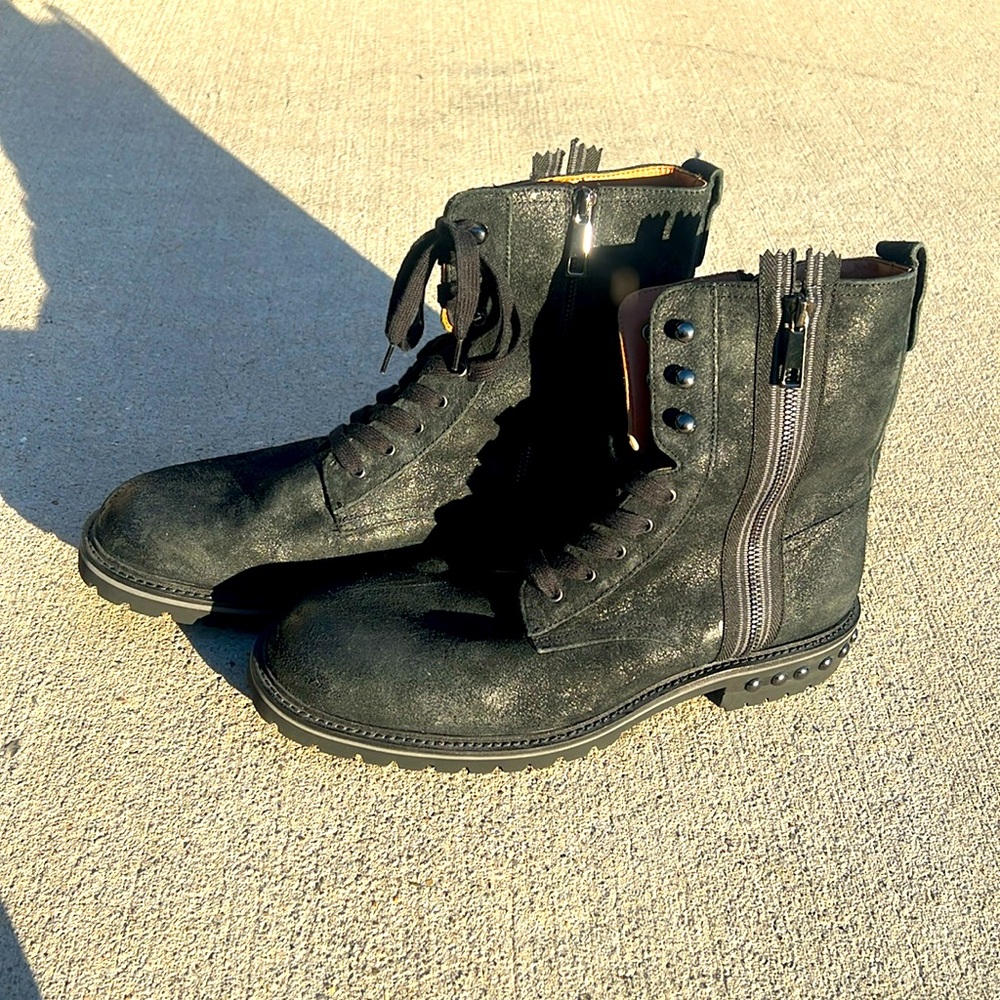 Steve Madden Black Suede Man Boots 11.5
